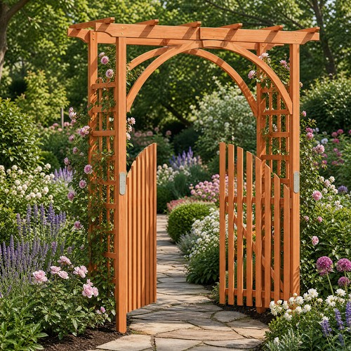 Tannenholz rosen gartenbogen - tannenholz,