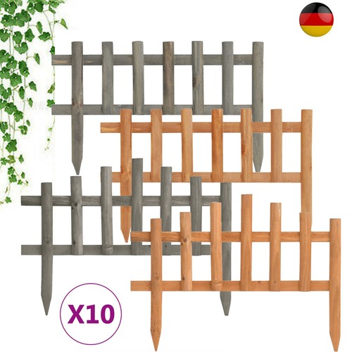 10x gartenzaun holz rasenkante - 10x,